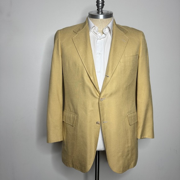 Southwick H. Stockton Mens 44R Beige Blazer Jacket Two Button Career - Picture 1 of 9